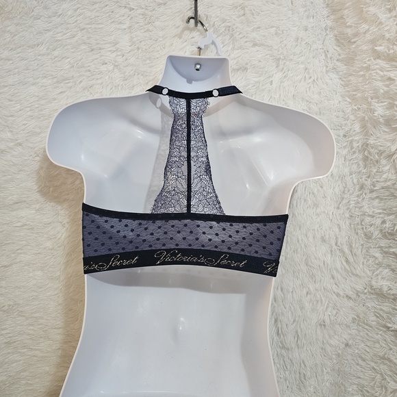 Victoria's Secret Navy Racer Back Bra With Gold Letters Size 36DDD - Picture 6 of 16